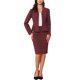 thumbnail image 2 of INSPIRE CHIC Conjunto de Traje de Mujer Regreso a Clases para Maestras Conjuntos de Negocios Blazer Peplum sin Cuello Traje Formal de Falda Lápiz Conjunto de 2 Piezas L Burdeos, 2 of 6