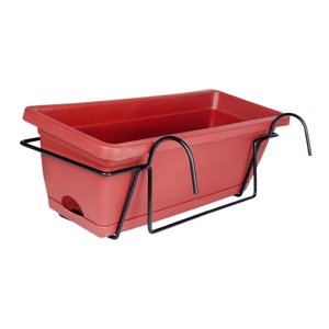 Ioensy - Macetero Colgante Con Barandilla De Balcón, Macetero Para Ventana, Para Terraza De Campo, Patio, Rojo