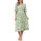 thumbnail image 2 of INSPIRE CHIC Vestido Midi Floral para Mujeres Casual de Verano con Mangas con Volantes Cuello en V Línea A Playa Vacaciones Boho Vestidos M Verde, 2 of 6