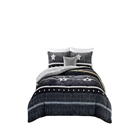 Genérico - Pack Cobertor De Invierno Plush 1.5 Plaza 180X200Cm Gris Oscuro