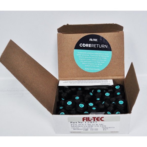 Bobinas Fil‑Tec 130 yd 100 uds negro Poly Classics