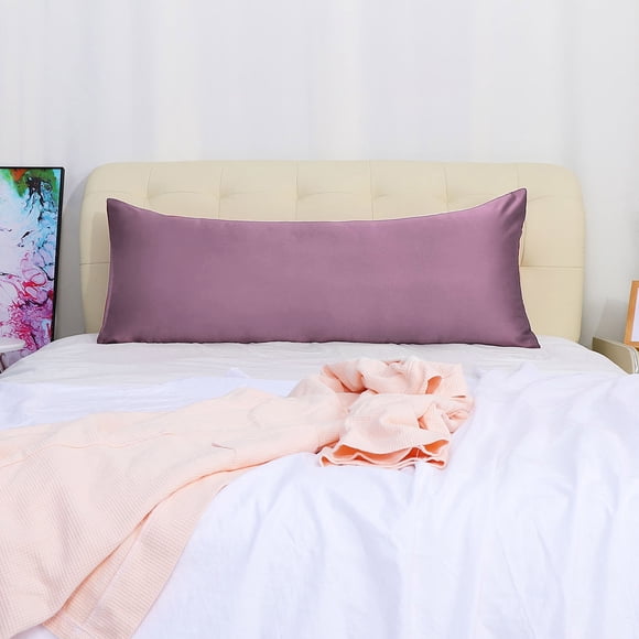 Funda de Almohada Corporal de Satén REGALWOVEN Funda de Almohada Larga Sedosa para Cabello y Piel, King Mauve