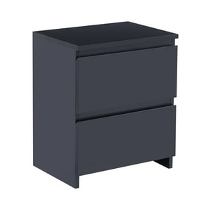 Habita2 Chile - Velador Cajonera Dark Dos Cajones Mesa De Noche - Negro