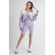 thumbnail image 1 of Conjunto De 2 Piezas De Algodón Con Top De Manga Larga Y Shorts De Ciclista Elásticos Lavanda marfil (para Mujer), 1 of 1