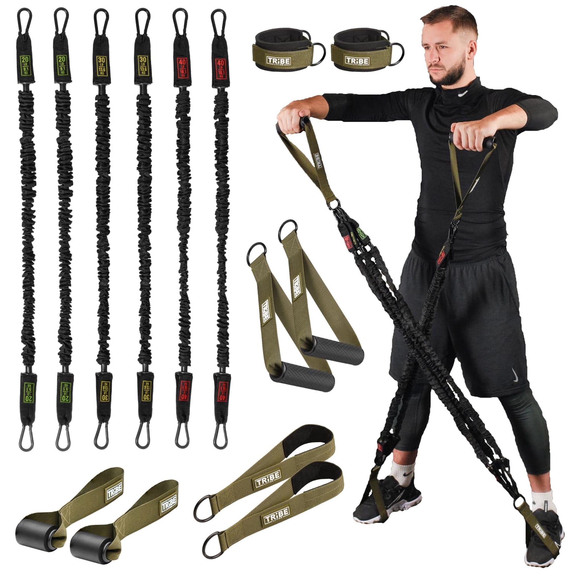 Juego De Bandas De Resistencia Para Tubos De Ejercicio Tribe Lifting, 81 Kg Como Máximo