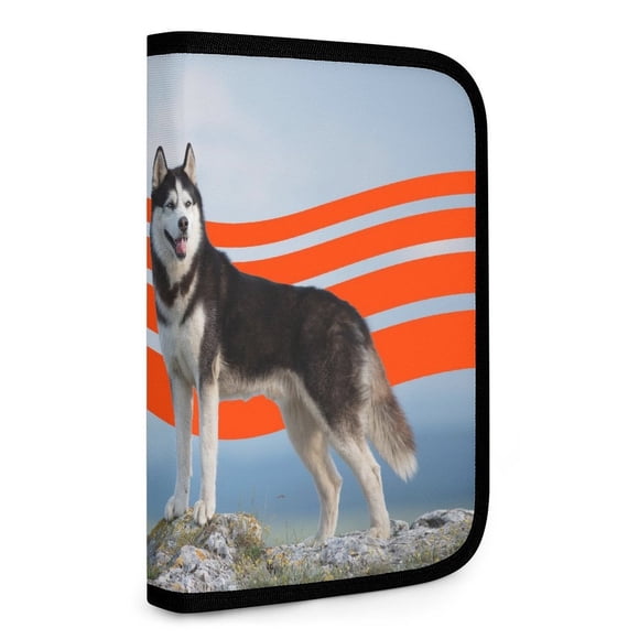 Husky Siberiano Bolsa de Almacenamiento Plegable Portátil con Compartimentos, Organizador de Herramientas Multi-Bolsillo, Uso Dual Viaje y Hogar 26.5*17.8cm