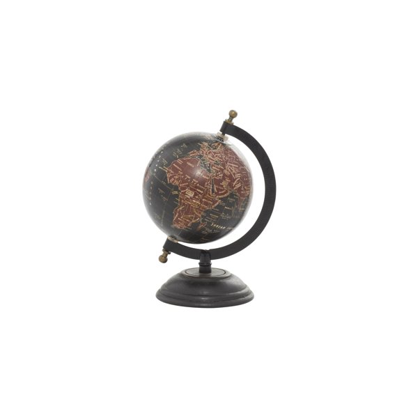 Globo decorativo Deco 79 de madera de mango, 15 cm × 13 cm × 23 cm, negro