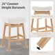 thumbnail image 4 of Juego de taburetes de bar Cozyman con patas de madera y asiento de sillín (paquete de 3), 4 of 7