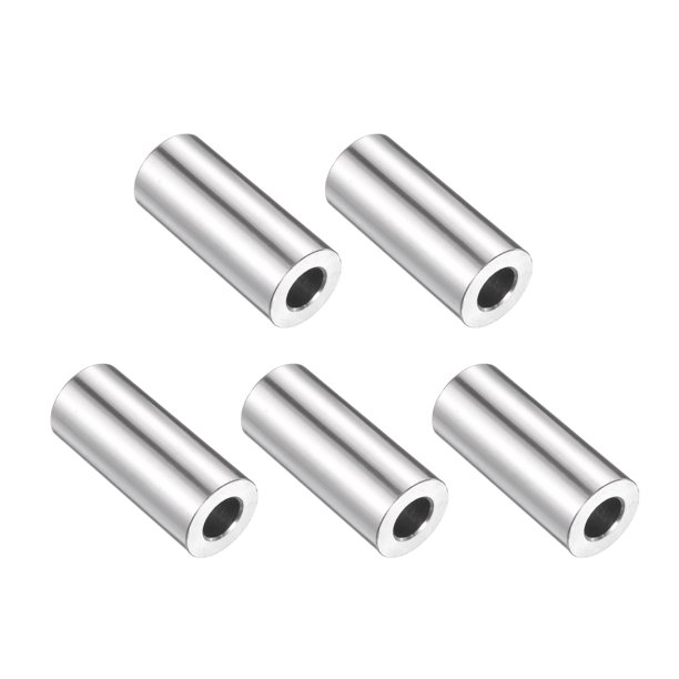 Paquete de 5 separadores de acero inoxidable 3/8" de diámetro interior x 3/4" de diámetro exterior x 1-3/4" de longitud, casquillo de tornillo, acabado liso