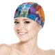 thumbnail image 5 of ¡Estamos de vuelta! Gorro de Natación de Licra, Gorro de Baño de Tela Cómoda, Gorro Elástico Antideslizante para Hombres, Mujeres y Niños, 5 of 6