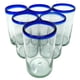 thumbnail image 1 of Juego de 6 vasos de vidrio Dos Sueños de 414 ml con borde azul, 1 of 9