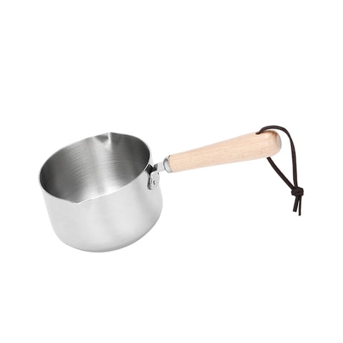 Magideal - Sartén Para Cocinar, Calentador De , Leche De Calentamiento Con Mango Largo, Utensilios De Cocina, Sartén Para Leche, Olla Para Sopa Para Mango De Madera L