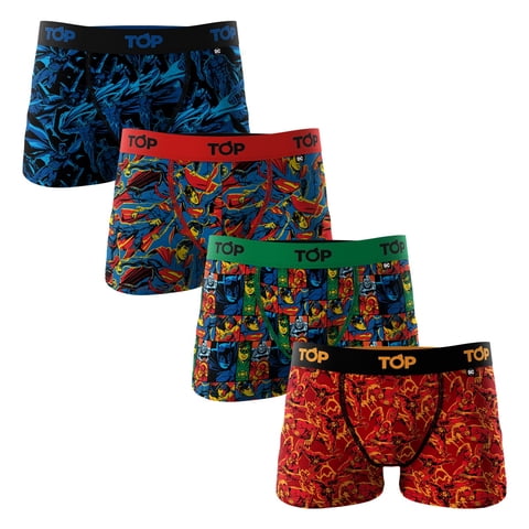 Top - Bóxer Niño Algodón Pack 4 Superman C4