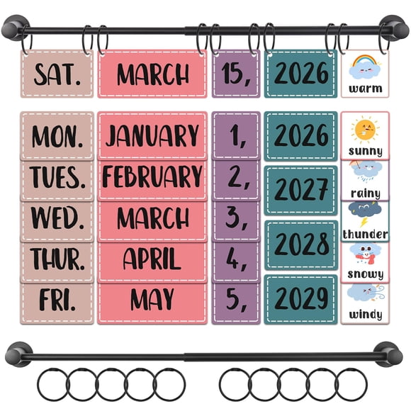 Calendario Magnético de Volteo Boho Elfcool para Aula