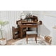 thumbnail image 3 of Corner Makeup Vanity Desk With Mirror & LED Lights, Modern Vanity Set With Mirror And Stool, Dressing Table With Large Storage For Small Place, Brightness Adjustable Folding Mirror, Walnut, 3 of 3