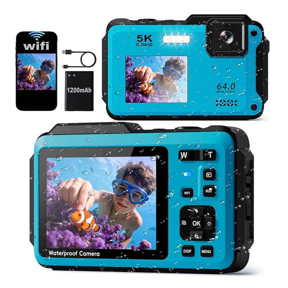Cámara Digital 5k 64mp Sumergible + Memoria 32 Gb