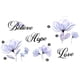 thumbnail image 4 of 1pc Purple Flower Inspirational Quotes Wall Sticker, Believe Hope Love Wall Decal, Removable Wall Decals For Bedroom, Living Room, PVC Home Decor Stickers, 4 of 4