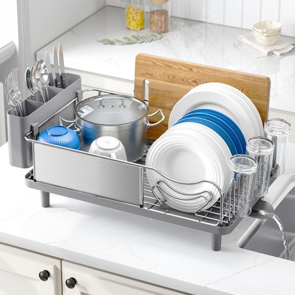 Estante para secar platos Urackify de acero inoxidable de gran capacidad