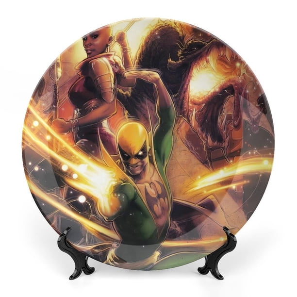 Ojos de Wakanda Plato decorativo de porcelana fina (bone china), plato decorativo de cerámica para hogar, oficina, soporte de pared, platos decorativos para dormitorio - 6 pulgadas (15 cm)