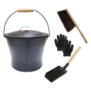 Magideal - Juego De Accesorios Para Limpieza De Cenizas De Chimenea: Profesional, Práctico, Multifuncional, Fácil De Usar. Incluye Cubo, Pala, Cepillo Y Guantes.
