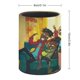 thumbnail image 2 of Buenos Tiempos-theme Cylinder Pen Holder Pencil Organizer with Flannel Lining PVC Leather Material Cardboard Base for study work 10*8CM, 2 of 6