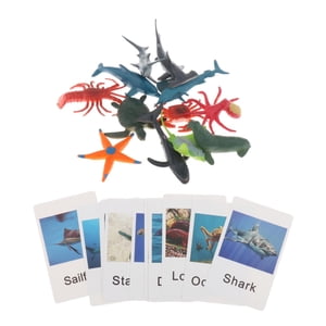 Magideal - Montessori Animal Match, Materiales Montessori, Niños Pequeños, Niños, Figuras De Animales Realistas, Juguetes Para Regalo Navideño, Material Didáctic Animales Marinos