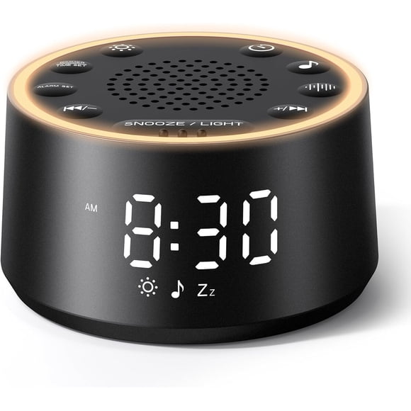 Máquina de Sonido Dreamegg D1 Nova 25 Sonidos Reloj Alarma Negra