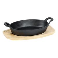 Imahe - Sarten Hierro Ovalado Con Base Madera 27.6X15.2X4.5 Cm