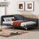 thumbnail image 2 of Twin Size Upholstered Daybed with Headboard and Armrest, Support Legs, Grey, 2 of 3