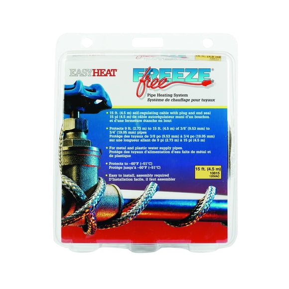Cable calefactor de tubos Easy Heat 10815, 4,5 m, autorregulado
