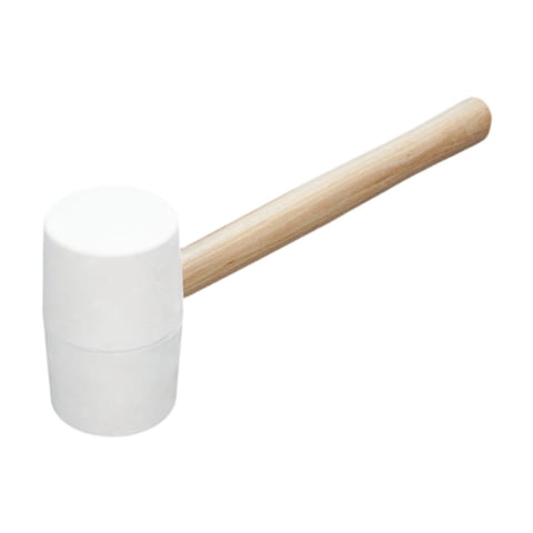 Magideal - Martillo De Mazo De Goma, Mazo De Cabeza De Goma Blanca, Cómodo Cabezal De Martillo De Goma Para Carpintería, Instalación De Azulejos, Camping, Bricol 810 Gramos