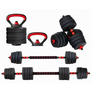 Yep - Set Mancuernas Barra Rusa Ajustables 30 Kg 4 En 1 Negro Negro