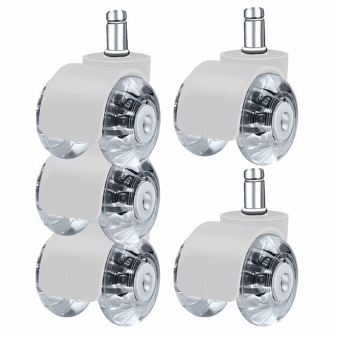 Ioensy - Silla De Oficina De Servicio Pesado Ruedas Giratorias 5 Piezas 360 Giratorias Para Muebles Blanco B