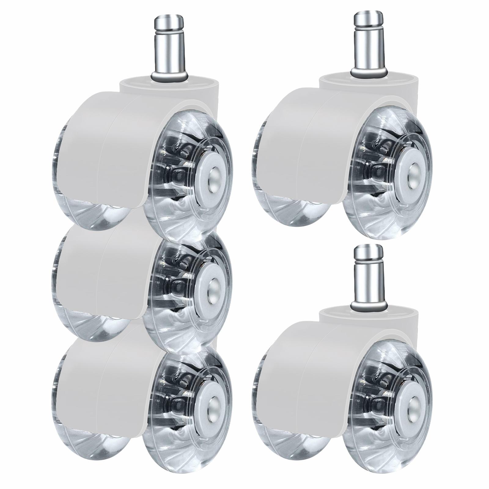 Ioensy - Silla De Oficina De Servicio Pesado Ruedas Giratorias 5 Piezas 360 Giratorias Para Muebles Blanco B