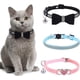 thumbnail image 1 of 3 Pieces Rhinestones Gato Collars Bling Breakaway Gato Collar con Love Hearte Blow Campana Adjustable Gato Collar fo Gato, Small Dog Negro, Azul and Rosa, 1 of 7