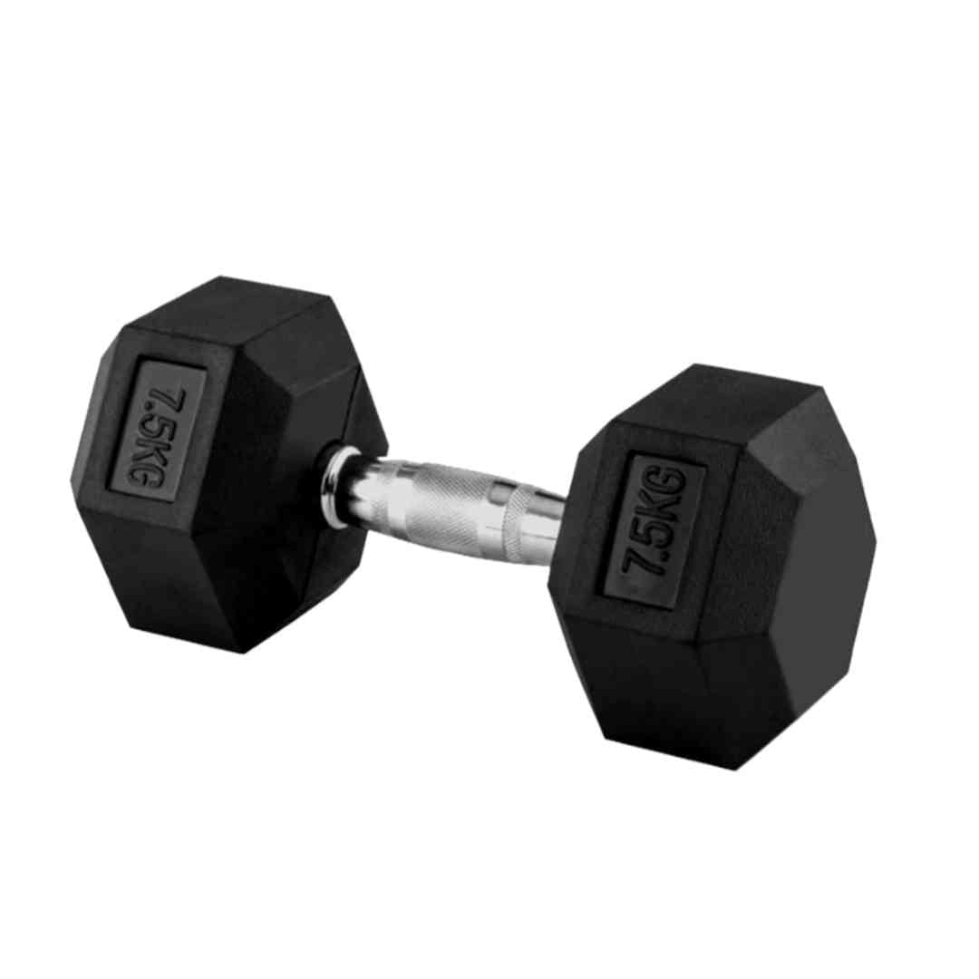 Madokin - Mancuerna Hexagonal Metal Caucho 7 5 Kilos
