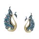 thumbnail image 2 of 2x Pareja Estatuas De Cisnes Figuras De Pájaros Esculturas De Resina De Escritorio Azul, 2 of 5