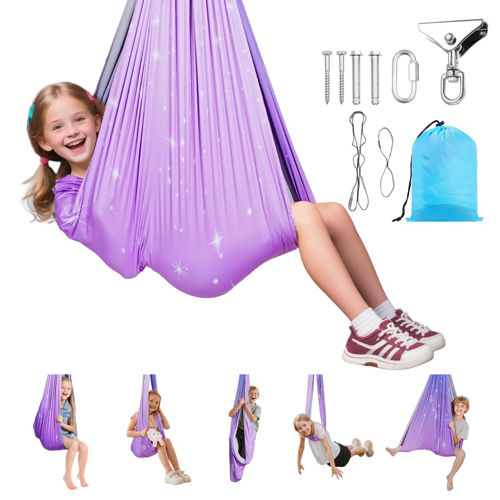 Tela De Doble Capa Sensory Swing Vevor Para Niños, 136 Kg