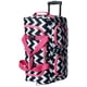 thumbnail image 4 of Bolsa de lona con ruedas Rockland Pink Chevron de 22 litros con asa telescópica, 4 of 8