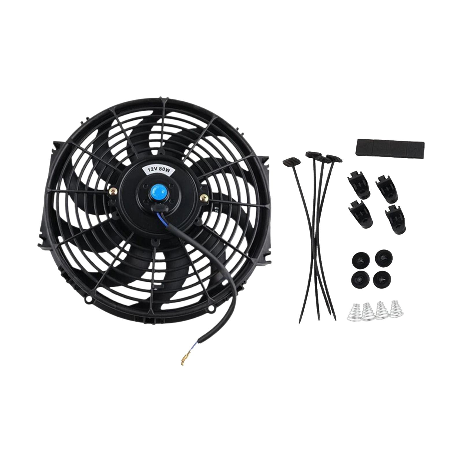Magideal - Conjunto De Ventilador De Refrigeración Del Radiador, Piezas De Repuesto Eléctricas Con Kits De Montaje, Accesorios, Ventilador De Refrigeración Del R 9 Pulgadas 12v80w