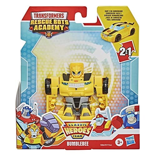 Transformers Playskool Heroes Rescue Bots Academy Classic Heroes Team Bumblebee Converting