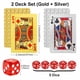 thumbnail image 4 of Cartas de juego JWENUPDE impermeables, set de 2 paquetes (dorado + plateado), 4 of 7