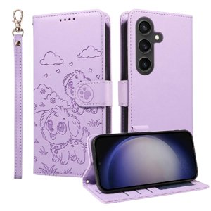 Funda Billetera Foxdock Compatible Con Samsung Galaxy S23 Fe, Diseño Perrito Tierno, Ranuras Para Tarjetas Y Soporte Plegable