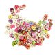 thumbnail image 1 of 100 piezas de flores impresas en forma de corazón botones de madera para la costura y la artesanía, 1 of 3