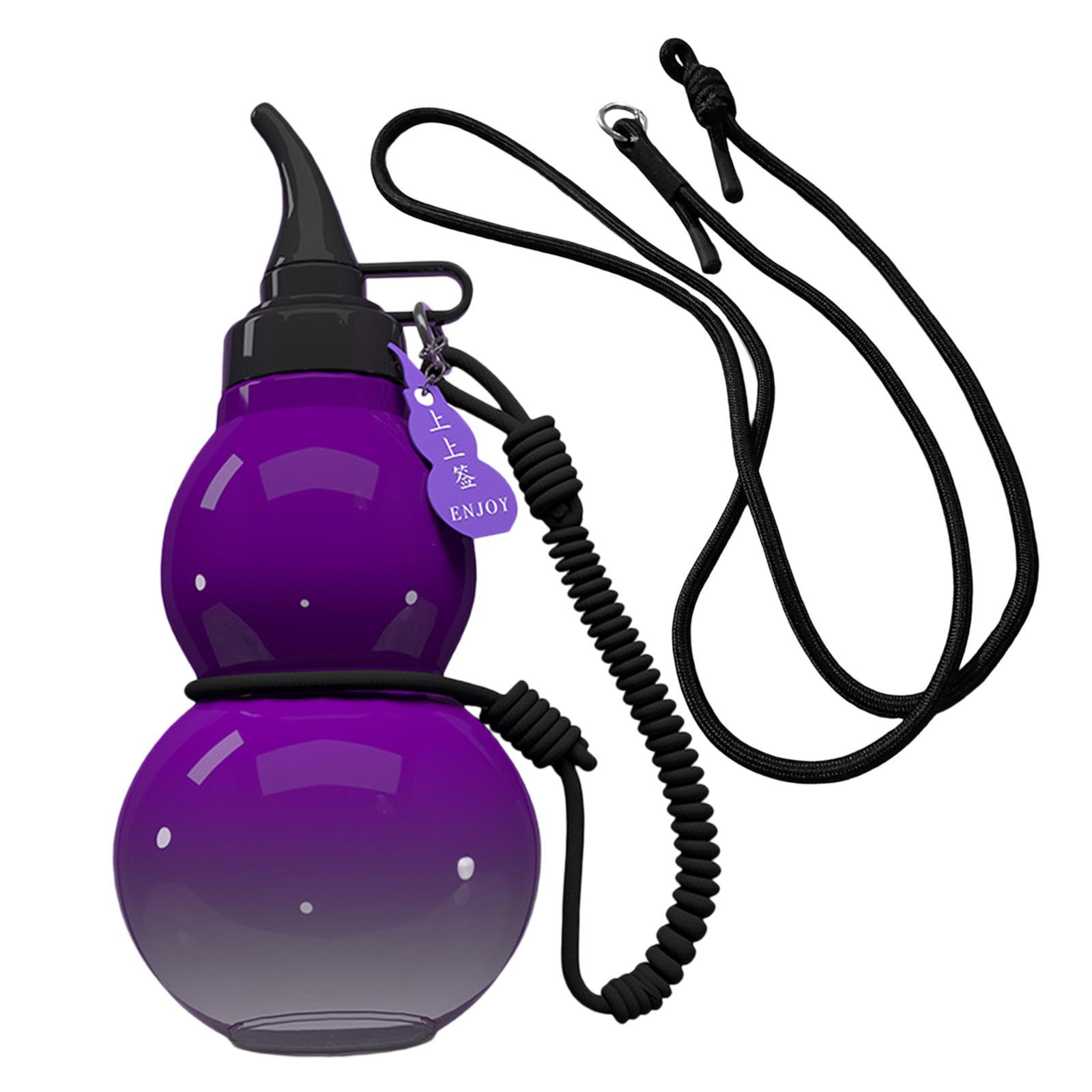 Magideal - Botella De Agua De Calabaza China De 800 Ml, Botella Deportiva, Portátil, De Gran Capacidad, Ligera Para Exteriores, Con Correa De Transporte De 4 ""X Púrpura