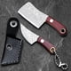thumbnail image 3 of Juego de 2 mini cuchillos de bolsillo, cortador de cajas, cuchillo pequeño de Damasco, cuchillo de carnicero para acampar al aire libre., 3 of 7