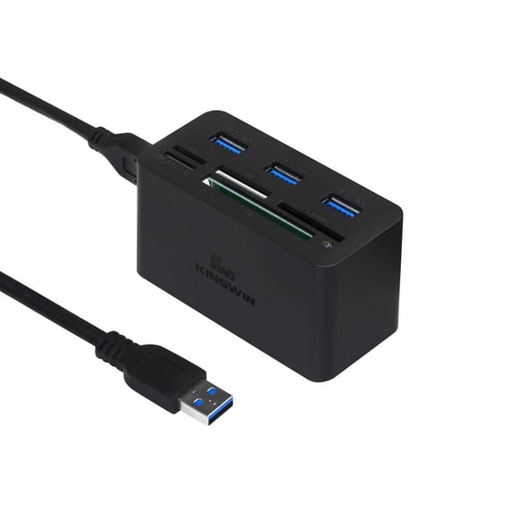 Adaptador USB HUB con lector y grabador de tarjetas de memoria y HUB USB 3.0