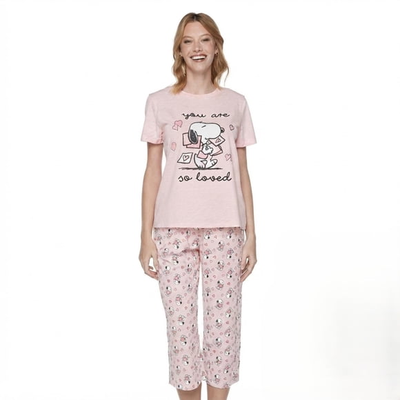 Pijama Cotton Snoopy Mujer Lady Genny J-949 Manga Corta