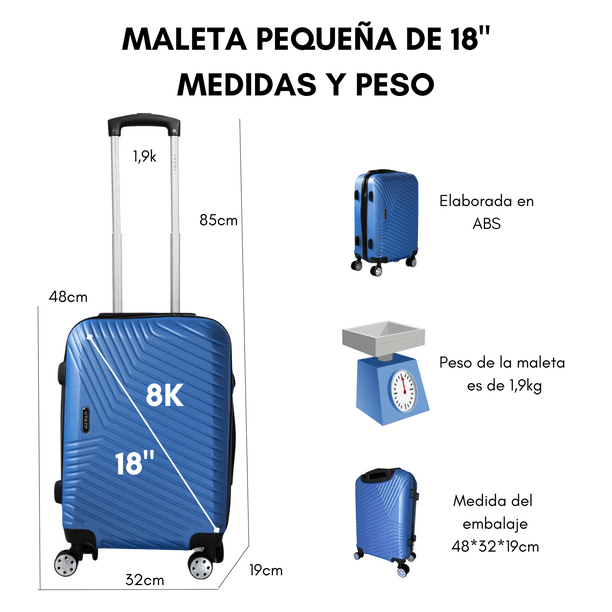 Maletas 18 Pulgadas De Cabina Pequeña Carry On Viaje Avion Lider