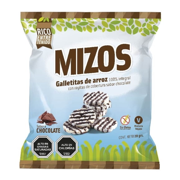 Galletas de arroz Mizos chocolate, 20 g